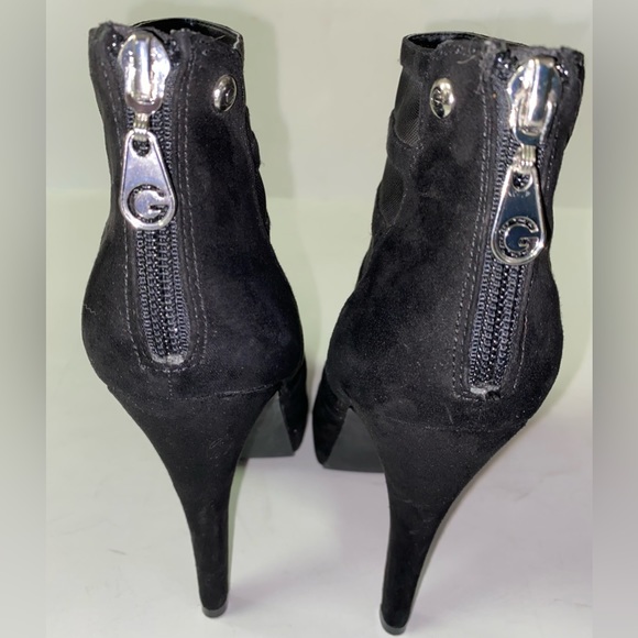 Guess Black Suede Zip-up Boot Heels Size 7 - Picture 2 of 11